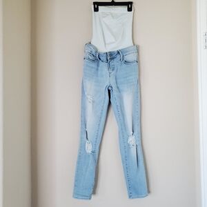 BLANQI Maternity Jeans Light Blue Distressed Skinny Size 6